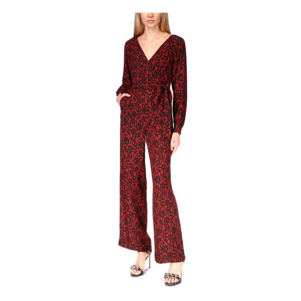 Michael Kors Lace Print Jumpsuit - Crimson